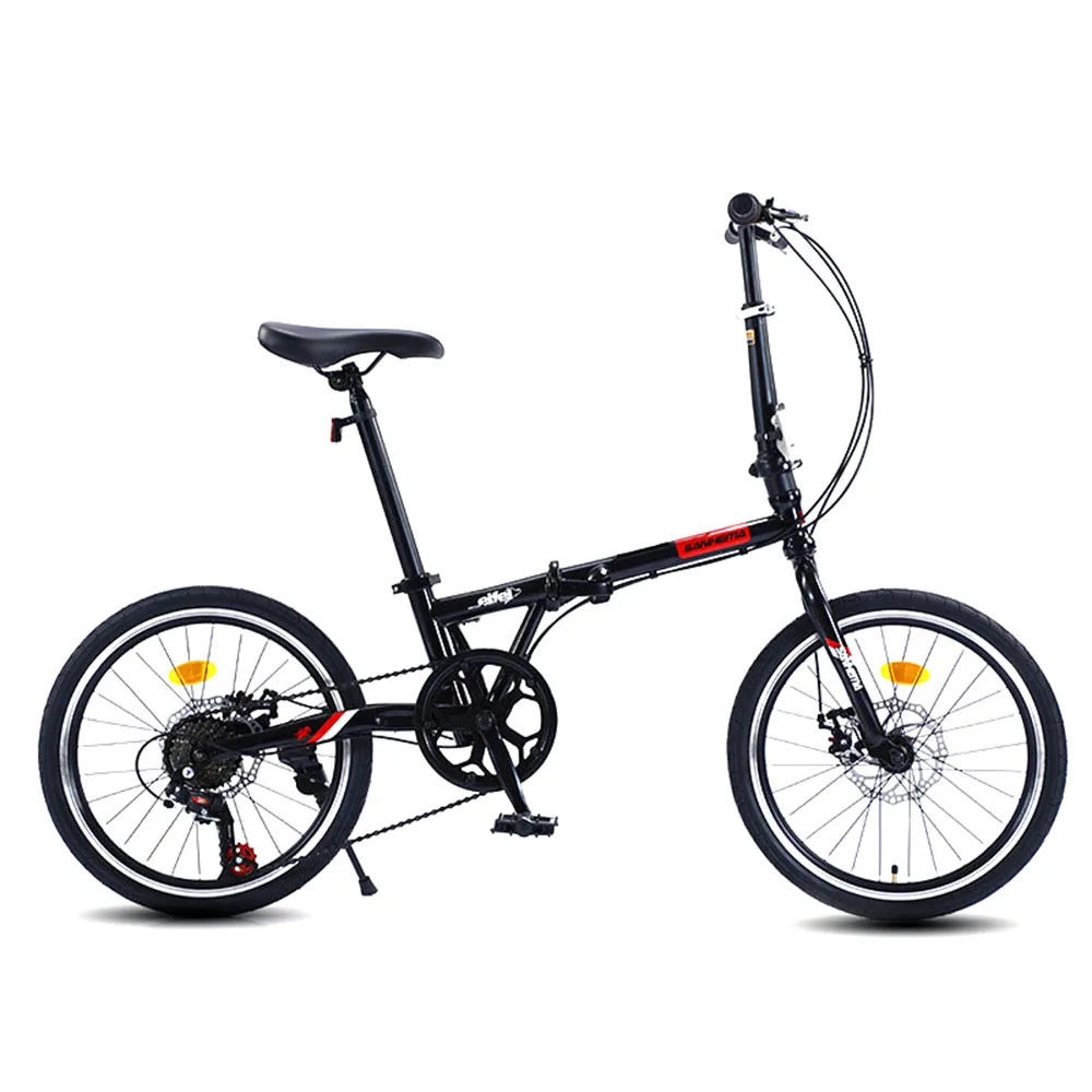 

Складной горный велосипед с регулируемой скоростью, портативный с двойным дисковым тормозом из углеродистой стали, 20 дюймов