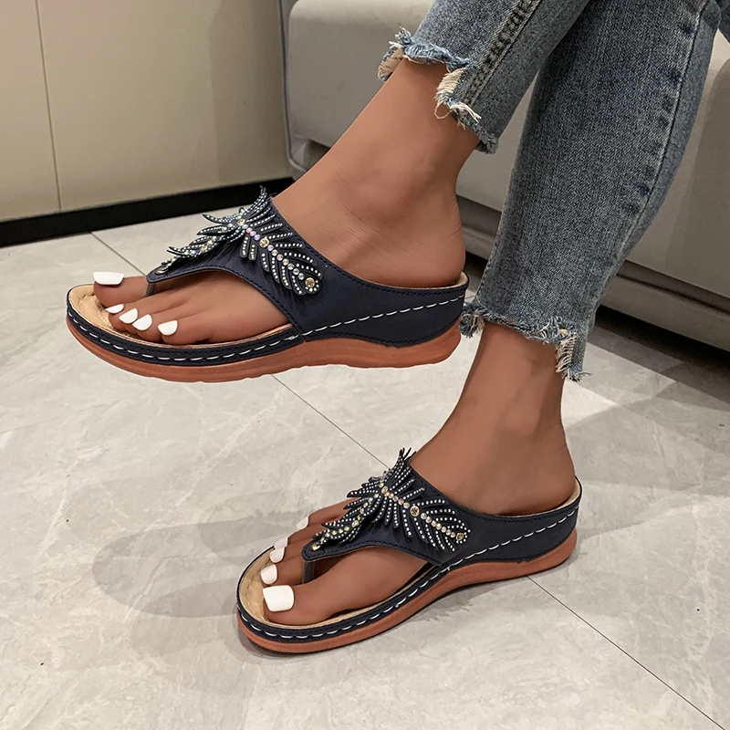 

Ladies Shoes 2023 Fashion Women's Slippers Summer Platform Ladies Sandals Casual Beach Wedges Premium Orthopedic Flip Flops