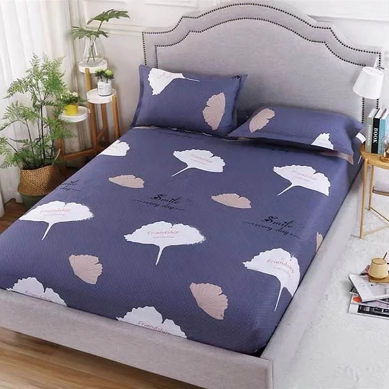 Bedspread Winter Bedding Set Fitted Bed Sheet +2 Pillow Case 3pcs