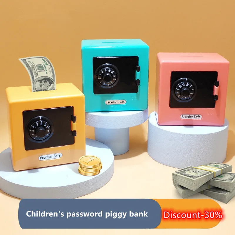 

ATM Rotating Password Retro Bank Money Box Piggy Bank Cash Coins Saving Box Banks Safe Box Automatic Deposit Banknote Decoration