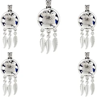 10pcs floating charms angel dreamcatcher pearl cage locket aromatherapy diffuser pendant necklace keychain jewelry making