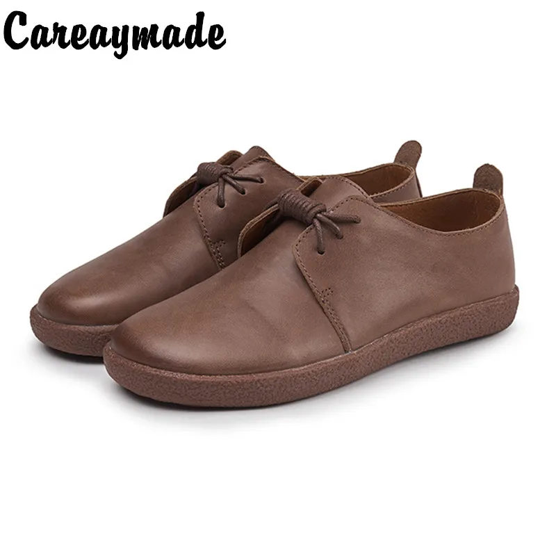 

Careaymade-Genuine Leather women's shoes retro soft sole soft single shoes shallow mouth literary&artistic leisure flats shoes