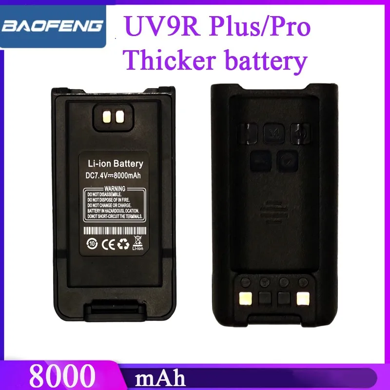 

New UV-9R PLUS Battery Thicken 8000mAh Suport USB Cable Charging Li-ion Battery For Baofeng Waterproof Walkie Talkie UV-9RPLUS
