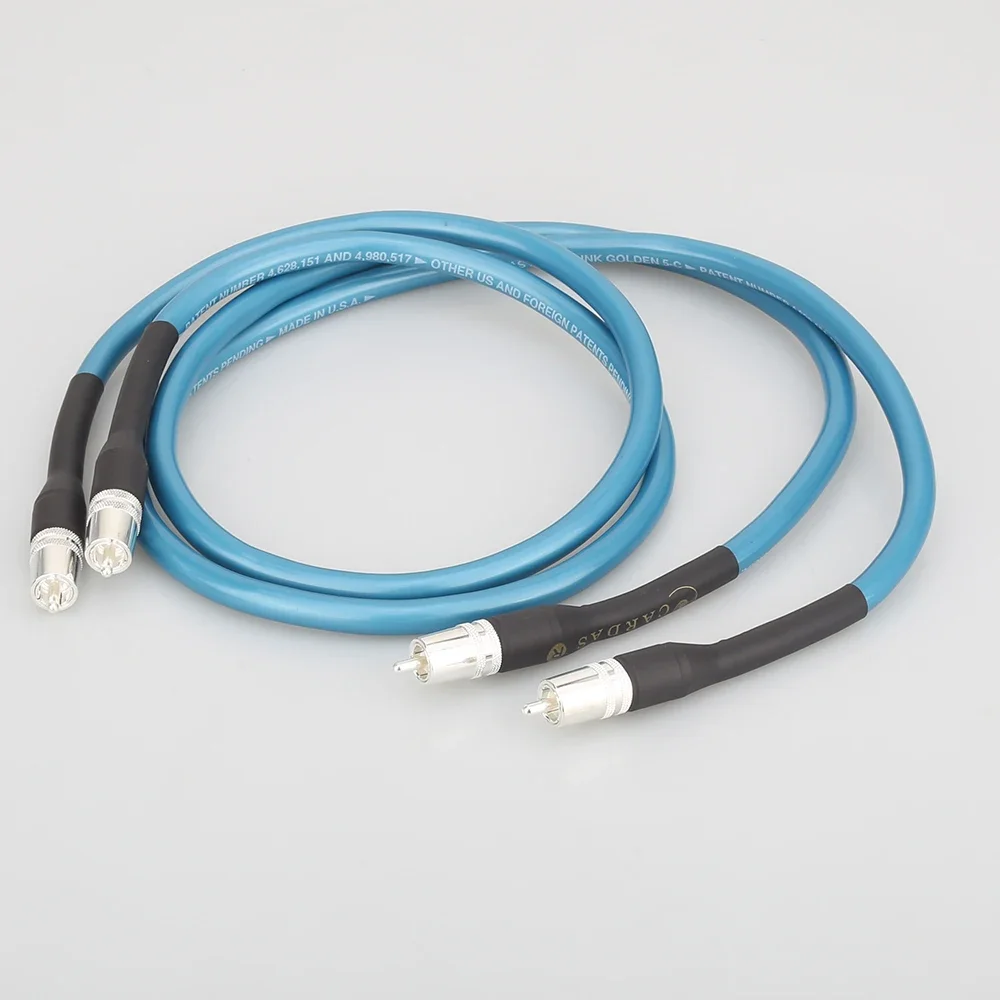 High Qaulity Pair hexlink golden 5-C rca INTERCONNECT CABLE RCA Analogue Cable For HIFI CD AMP
