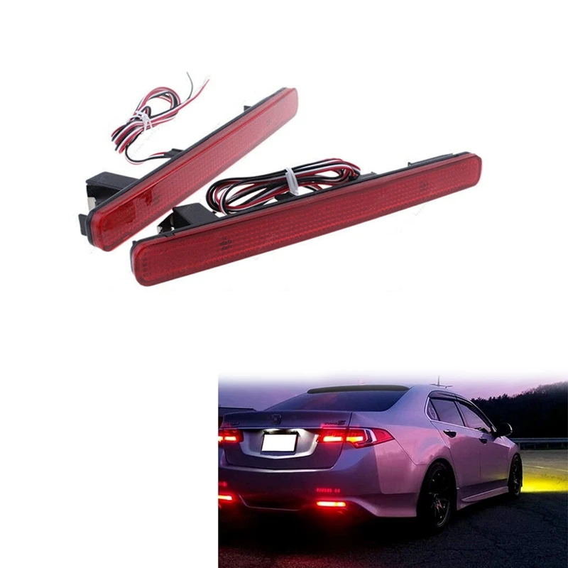 

2 шт./компл. Красные линзы 48-SMD, светодиодные бамперы, фонари для Acura TSX 2009-2014