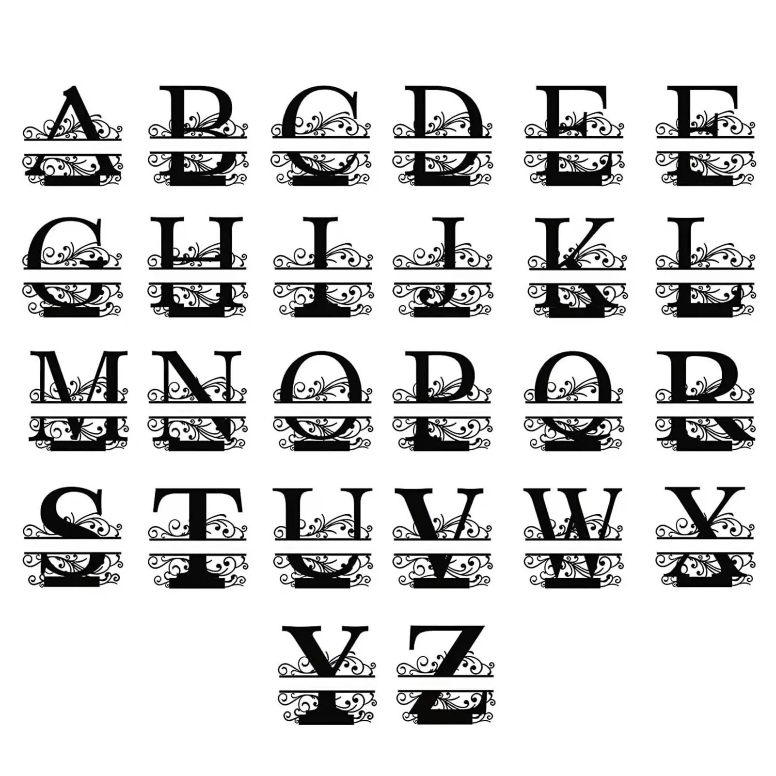 

Custom Personalised Metal Name Sign Initial Split Letter DIY Custom Family Last & First Name Monograms Home Wall Art Decor Garde