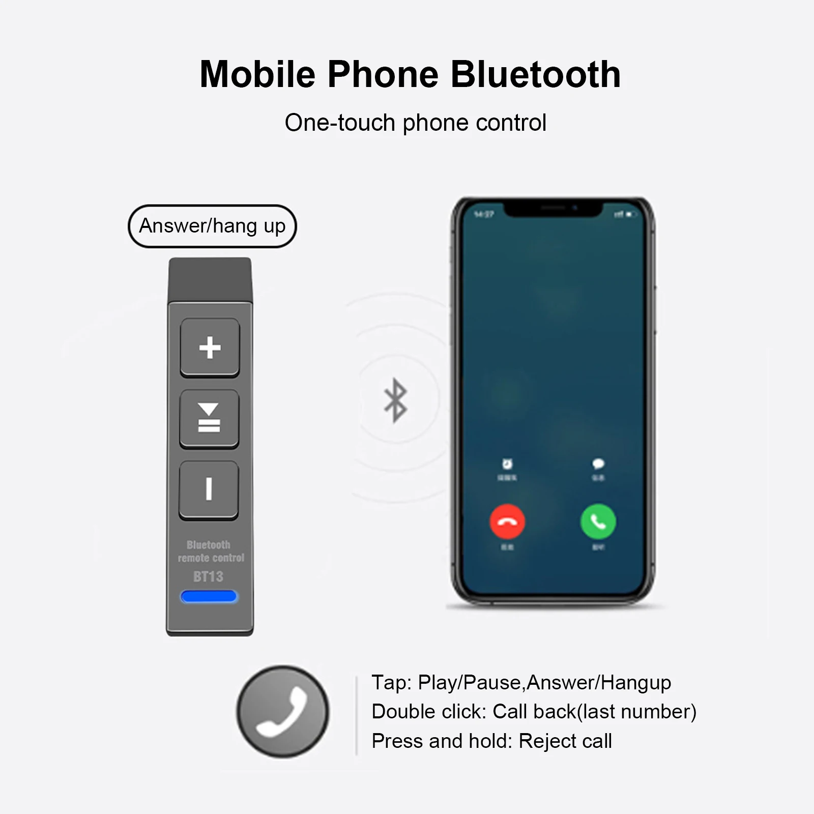 Руль мотоцикла BT13 V5.0 Беспроводной Bluetooth-контроллер Водонепроницаемый для