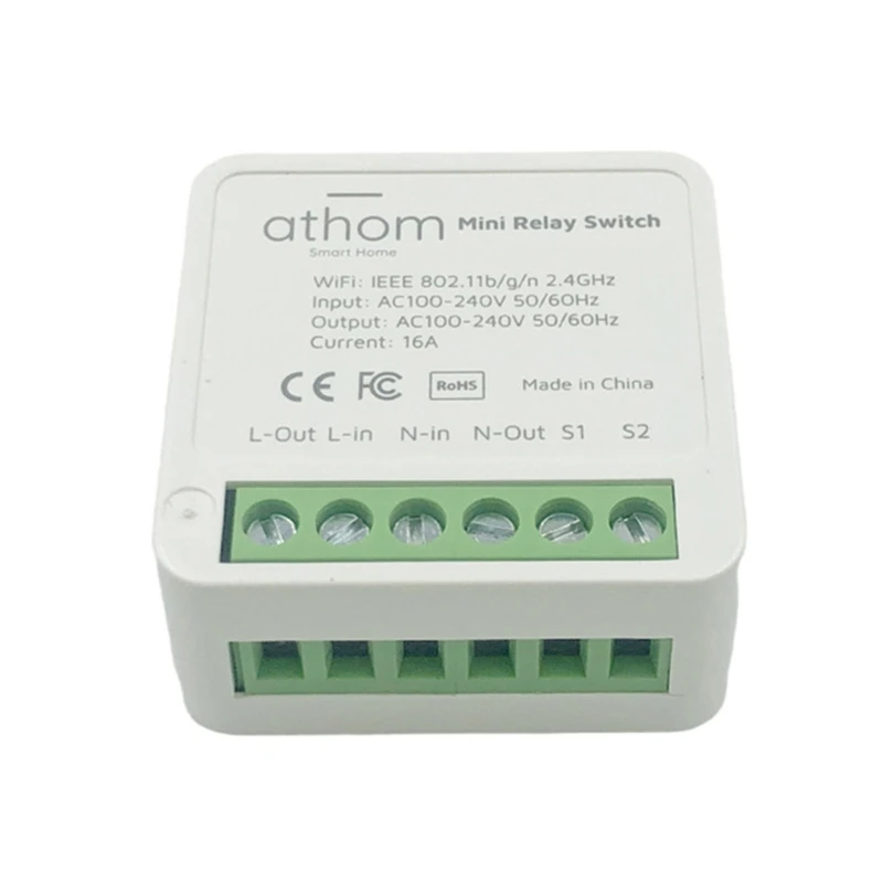 

67JA Dual-mode Control 16A Mini Relay Switch WiFi Switch Compatible for Apple Homekit