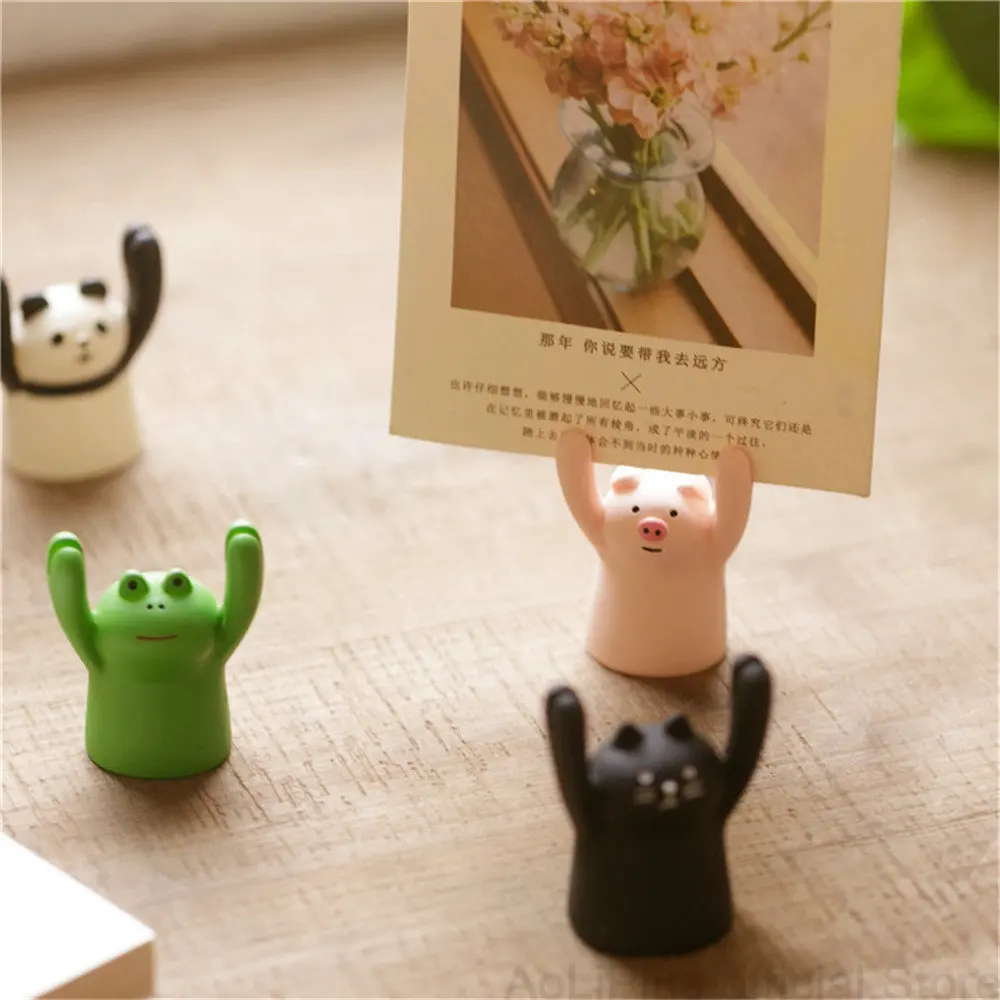 

Lovely Pig Panda Cat Frog Shape Photo Clip Card Holder Message Photo Holder Office School Home Desk Decoration Accessories