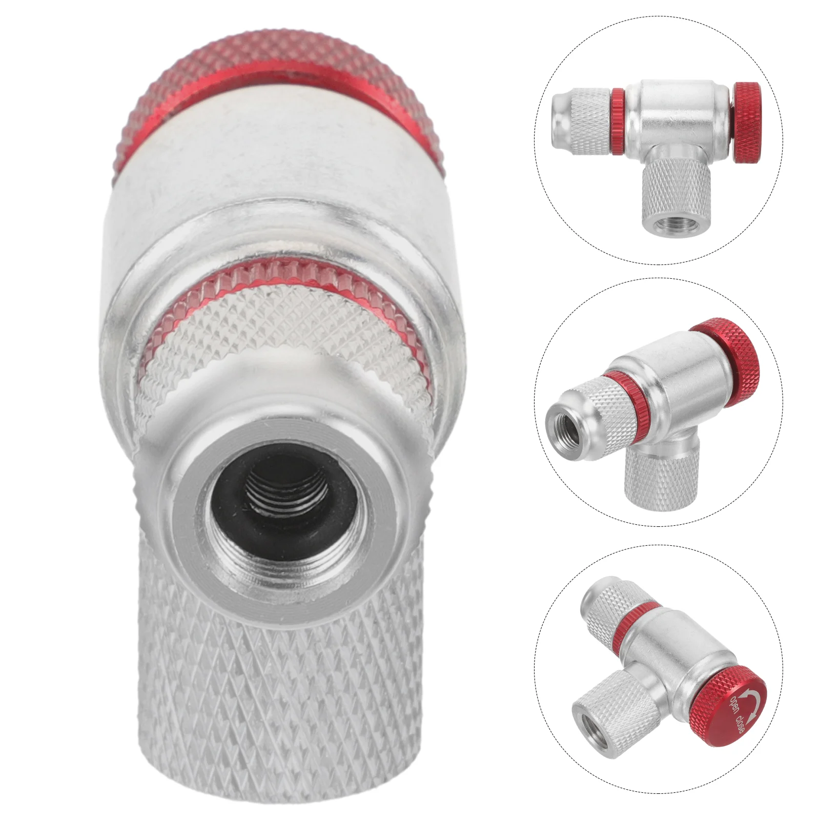 

Bicycle Fast Gas Nozzle Bike High Pressure Inflator Inflatable Head Knob Co2 Tire Metal Nozzles Inflation Connector