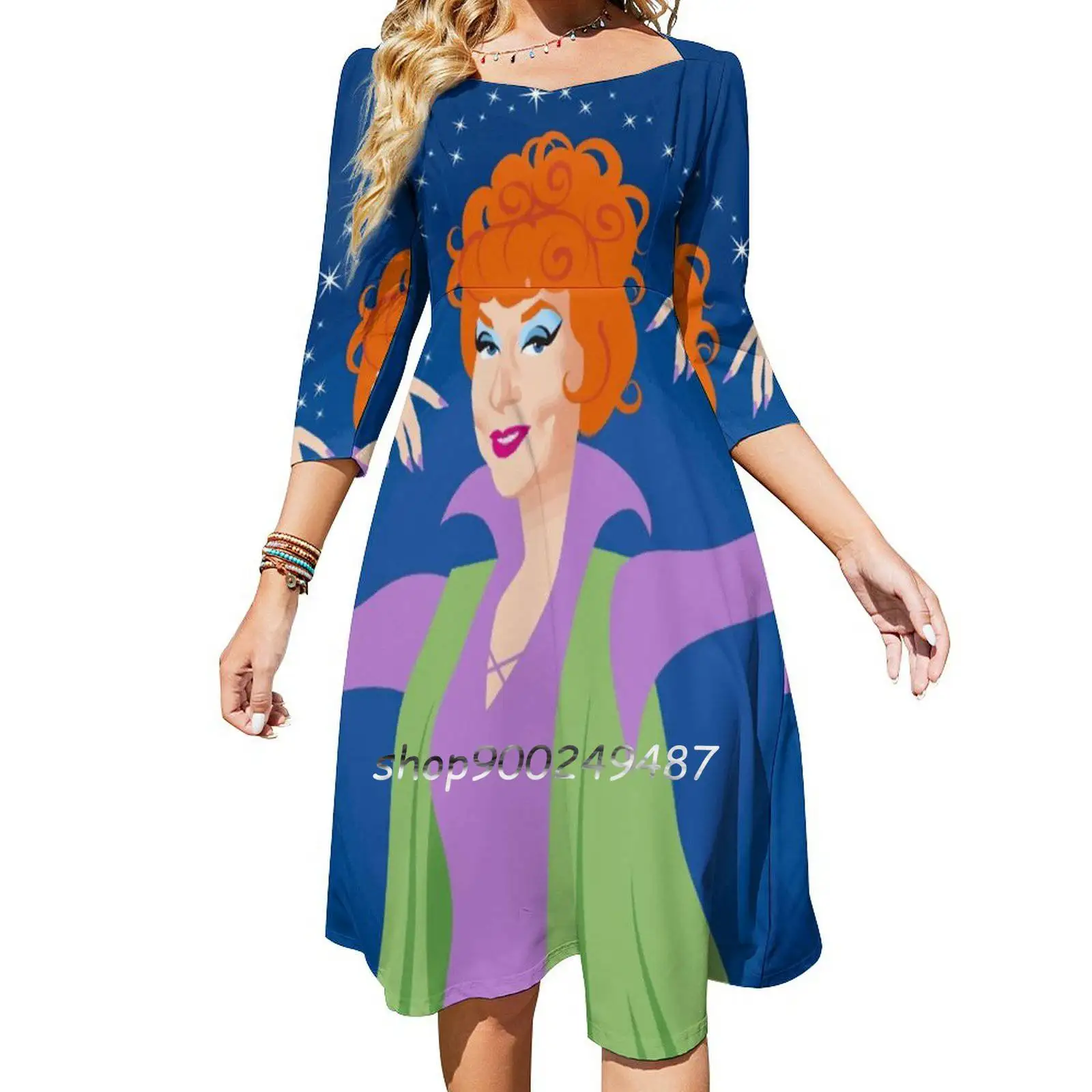 Endora Long Sleeve Sexy Dresses For Women 2022 Ladies Vintage Elegant Party Dress Agnes Moorhead Endara Bewitched Tv Series images - 6