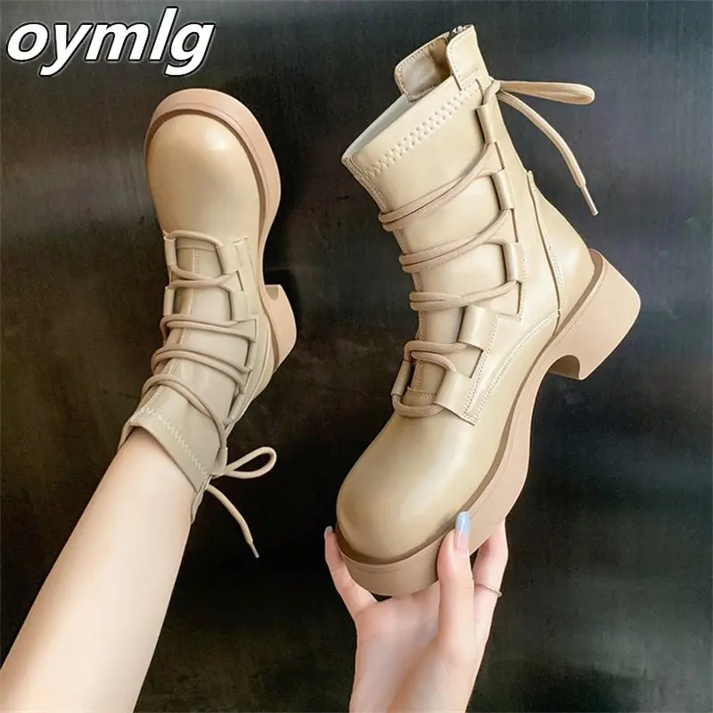 

2022 autumn and winter new super hot short boots retro low-top round toe thick bottom women's boots heels women