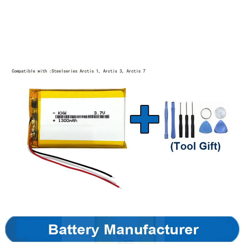 

Toolsets Gift+ Original Replaces 1300mAh 503759 Battery For Steelseries Arctis 1 3 7 Headset Headphone Batterie Accumulator AKKU