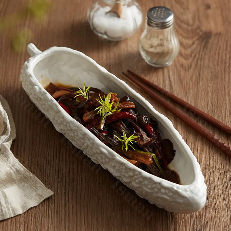 

Креативная керамическая тарелка в форме груши бальзам, французская молекулярная кухня, холодная тарелка, столовая посуда, десертная тарелка, поднос