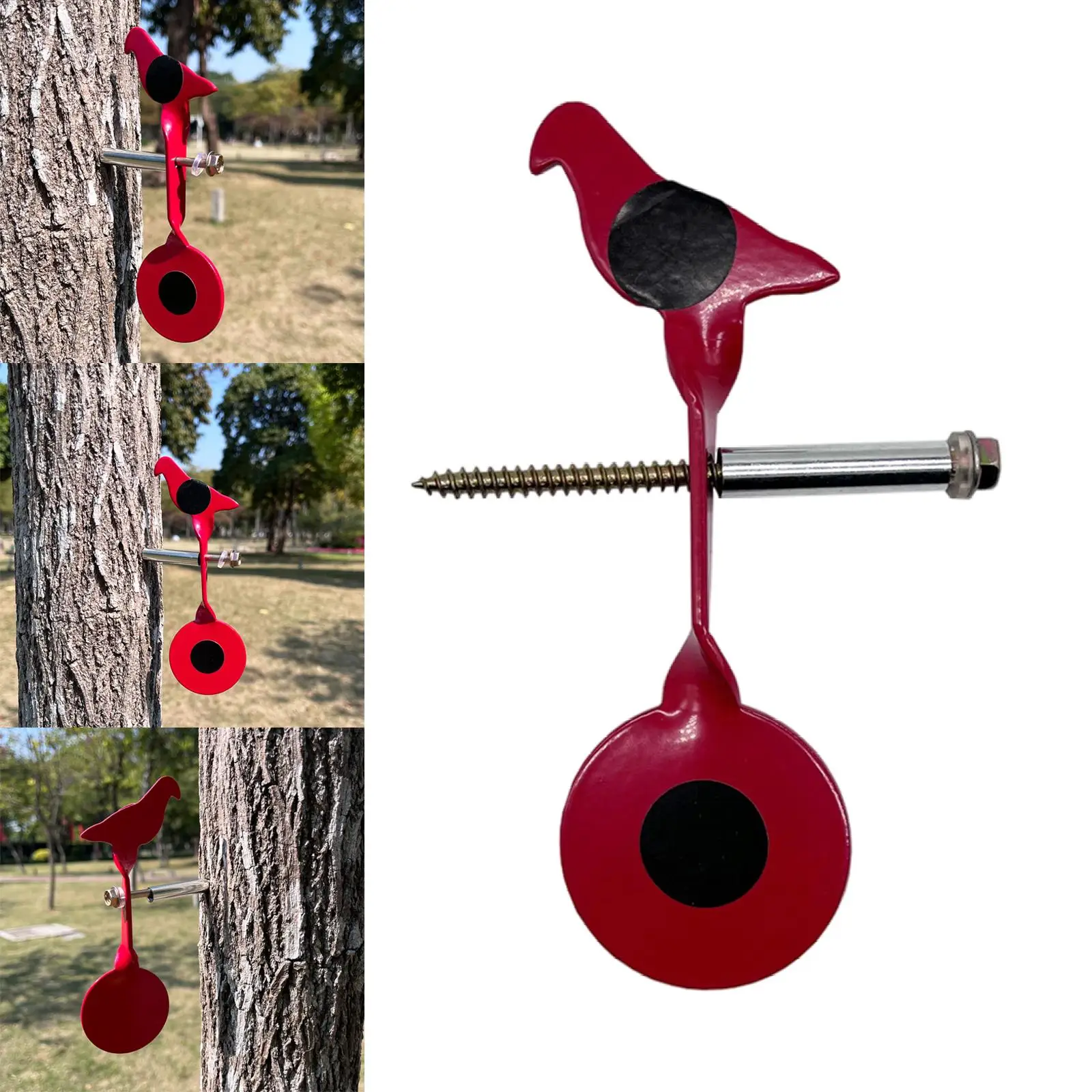 

Bird Shaped Shooting Target Spinner Tree Mount Hanging 360° Rotation Garden Backyard Resetting Target for Training Hunting Range