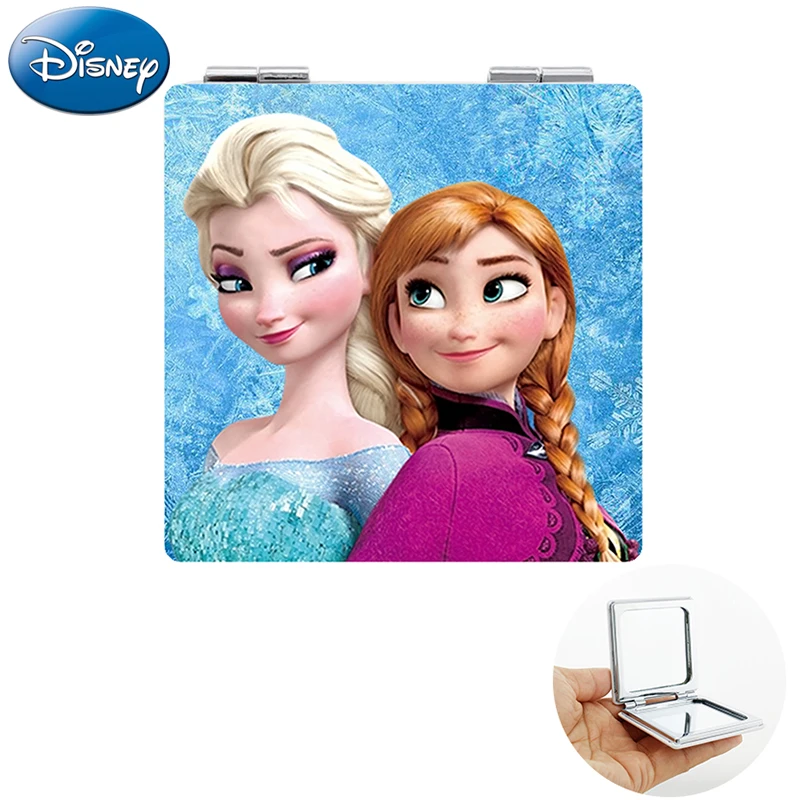 Disney Frozen Trendy Princess Pocket Mirror Elsa Anna Snow Mini Square Hand Mirror For Women Birthday Gifts A73