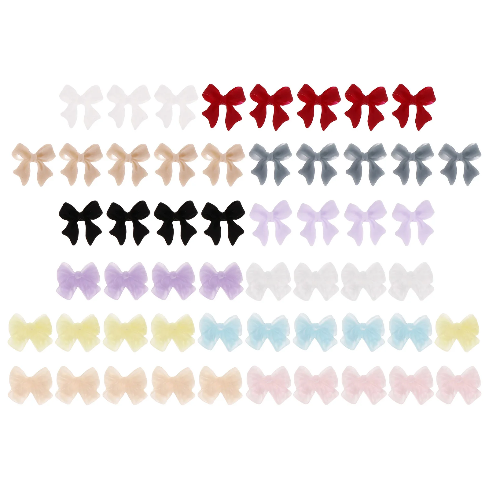 

2 Bags of Polyester Resin Nail Bowknot Decors Manicure Charms Nail Supplies