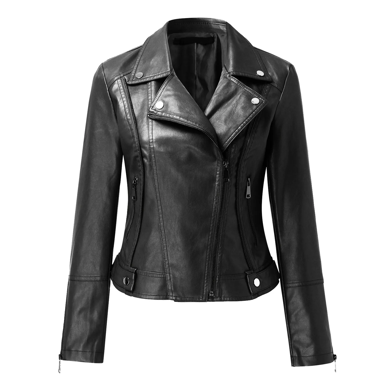 

2023 Fashion Brown Leather Jackets For Woman Motorcycle Jacket Black Moto Jacket Faue Womens Dress Short Coat Winter Overcoats