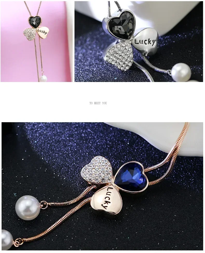 Новый сектор оригинальные кристаллы LOVE от Swarovsk опаловое колье одежда ожерелья