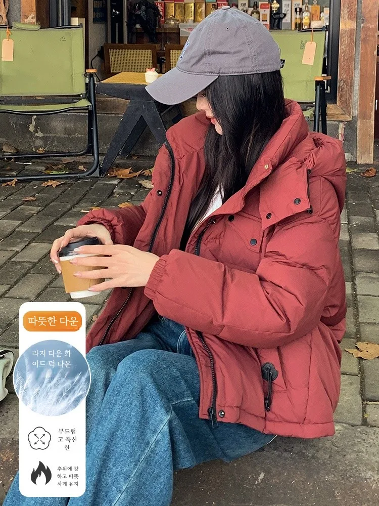 Новинка 2024 зимний пуховик женский маленький корейский свободный
