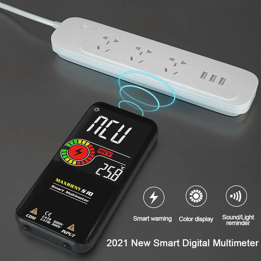 

Smart Digital Multimeter Mini Display Voltmeter LCD Voltage Capacitance Resistance Diode Continuity Live Tester