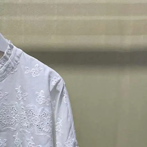 Женская кружевная рубашка с вышивкой ажурная длинным рукавом новинка весны 2022 |