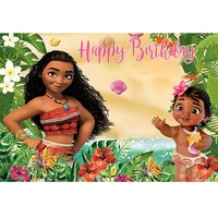 moana maui princess ocean background girl birthday party decoration banner photography backdrop photo studio customize photocall