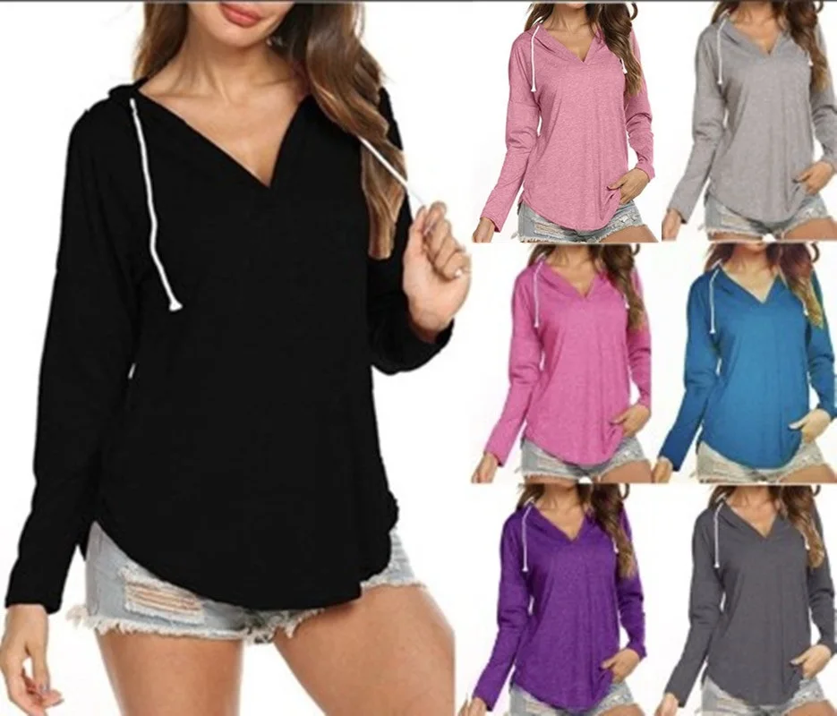 

2022 women's new V-neck plus size fashion long-sleeved top