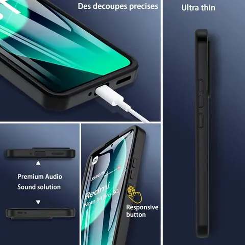 Чехол на 360 градусов для Xiaomi Redmi Note 14 15 Pro Plus Note 13 5G 12 11 10 10S Bult-in Защитная крышка для экрана