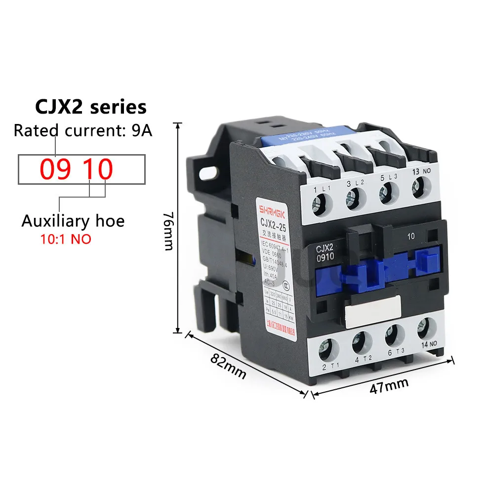 

Контактор AC CJX2-1210 9-32A 380V/220V