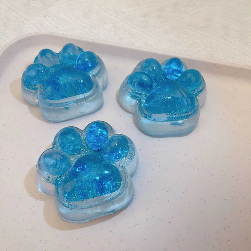 1 шт. мягкая имитация силиконовой льда сквозь морскую синюю кошачья лапа игрушки