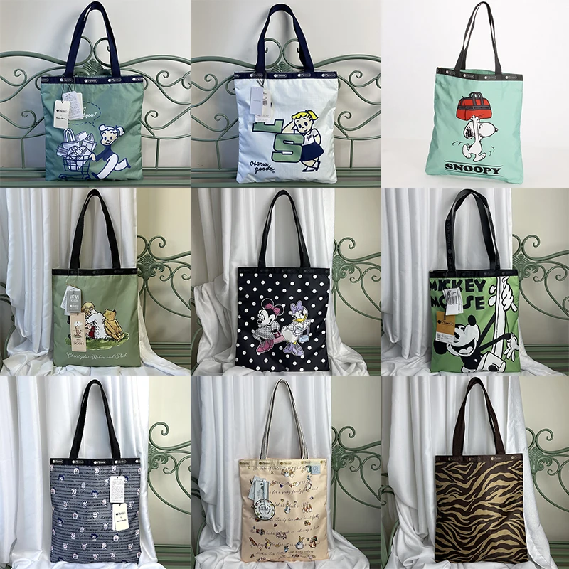 Lesportsac Ladies Parachute Waterproof Fabric Casual Cartoon Printing Fashion Tote Bag Handbag Shoulder Bag Toys for Girls
