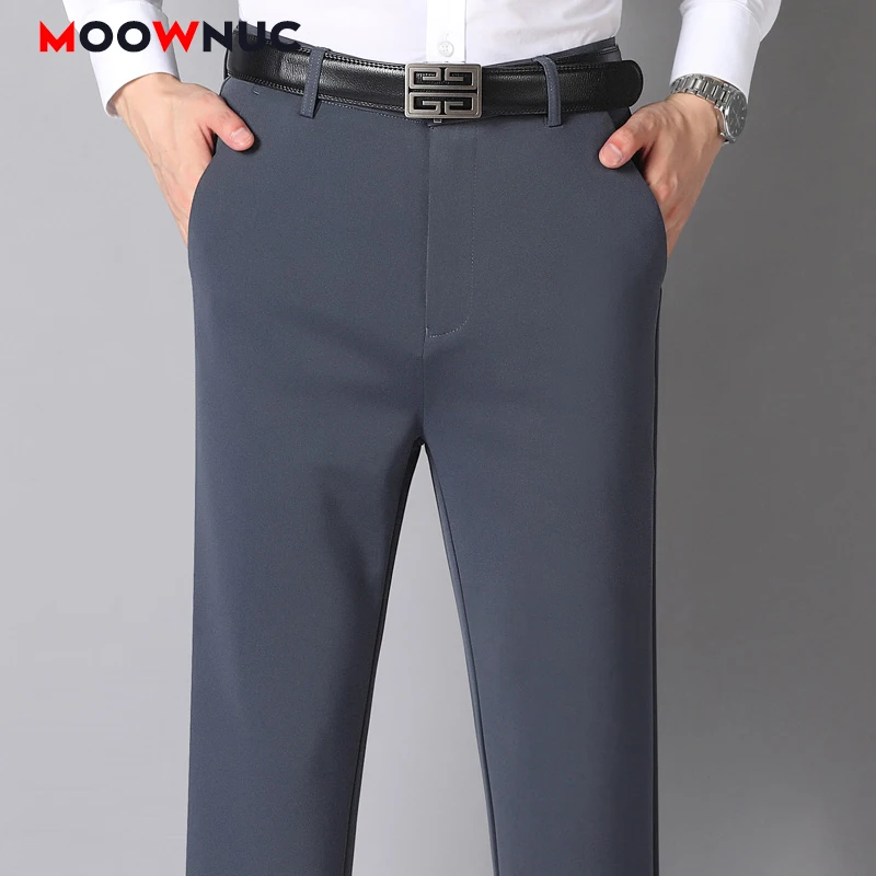 

New Summer Men's Casual Pants 2022 Fit Straight Branded Sports Fashion For Men Trousers Thin Cotton Solid Full-length MOOWNUC