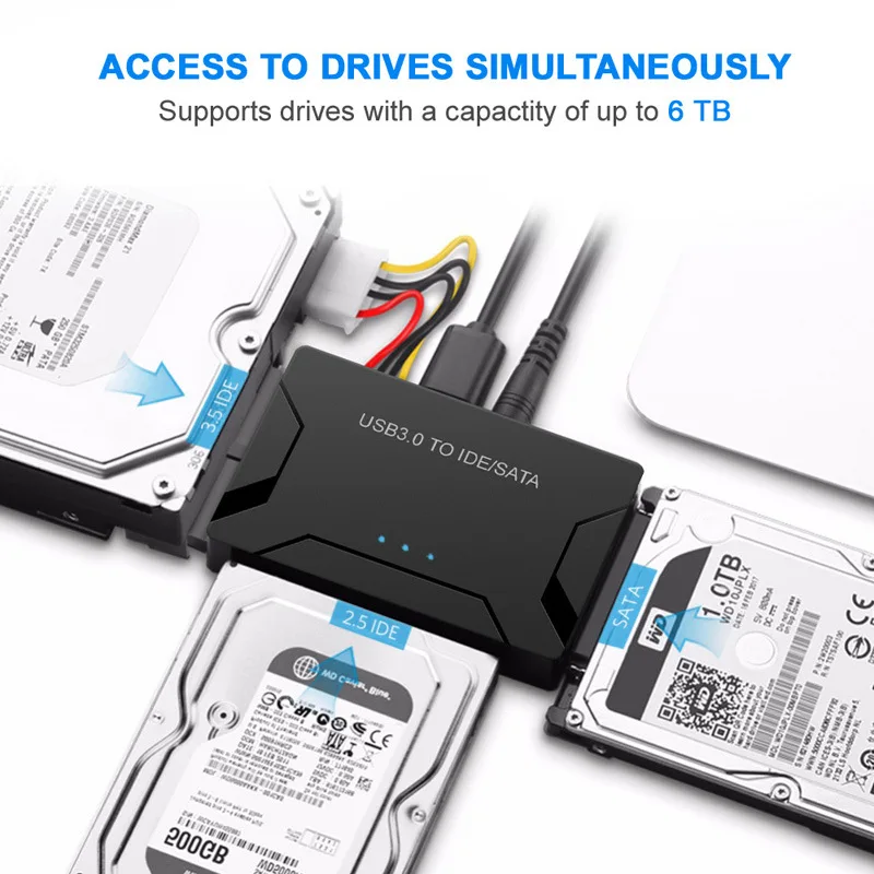 

Кабель USB 3,0 Sata 3 3 в 1 адаптер SATA на USB IDE для жестких дисков 2,5 3,5, HDD SSD конвертер IDE SATA адаптер Прямая поставка