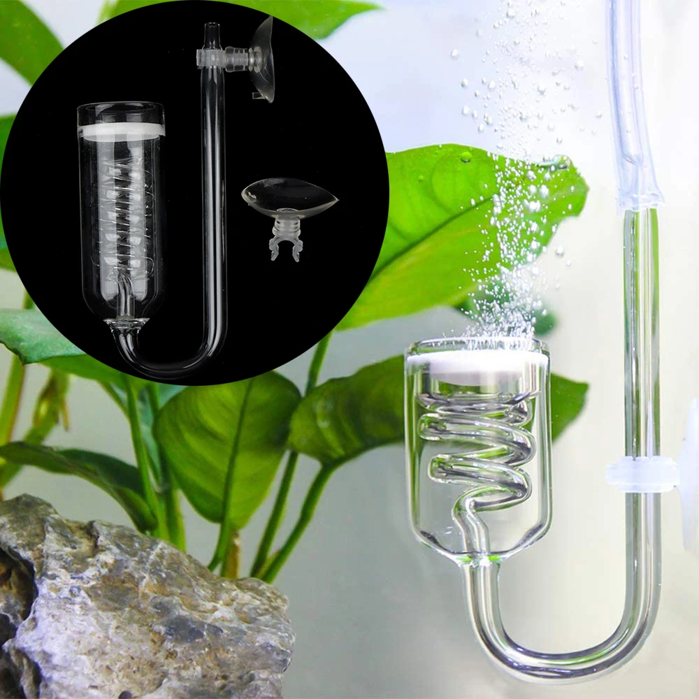 

3/5 Spiral CO2 Diffuser Aquarium Glass Carbon Dioxide Atomizer Diffuser Suction Cup For Aquarium Planted Fish Tank Accessories