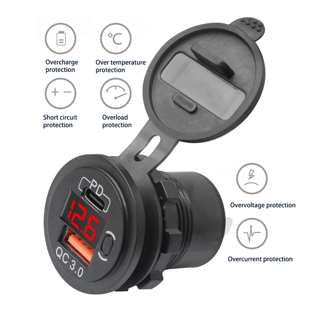 Водонепроницаемая USB-розетка для зарядки 12-24 В 48 Вт