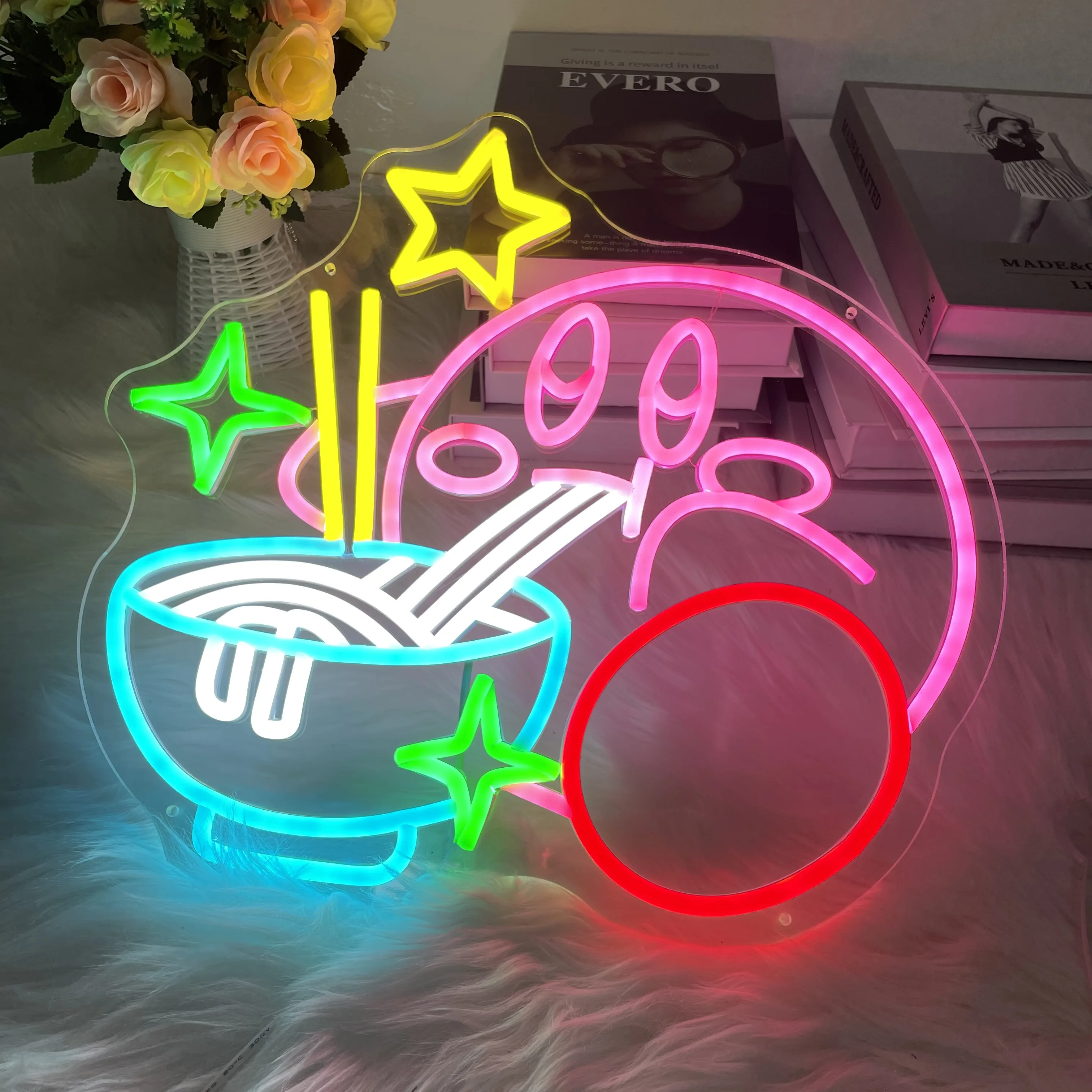 

Japanese Anime Neon Sign for Wall Decor Family Food Ramen Restaurant Living Room Office Brightness LED Lights Wedding Party