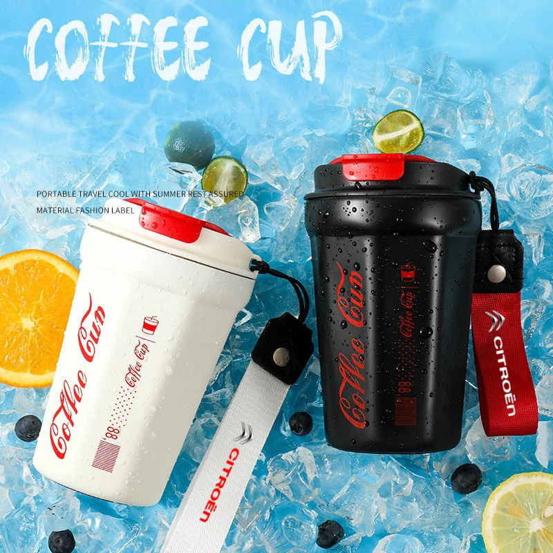 

New Thermos Flask Double Thickened Coffee Mug Car Thermos Mug Travel Thermo Cup For Gifts For Citroen C3 C4 X7 Xsara Picasso