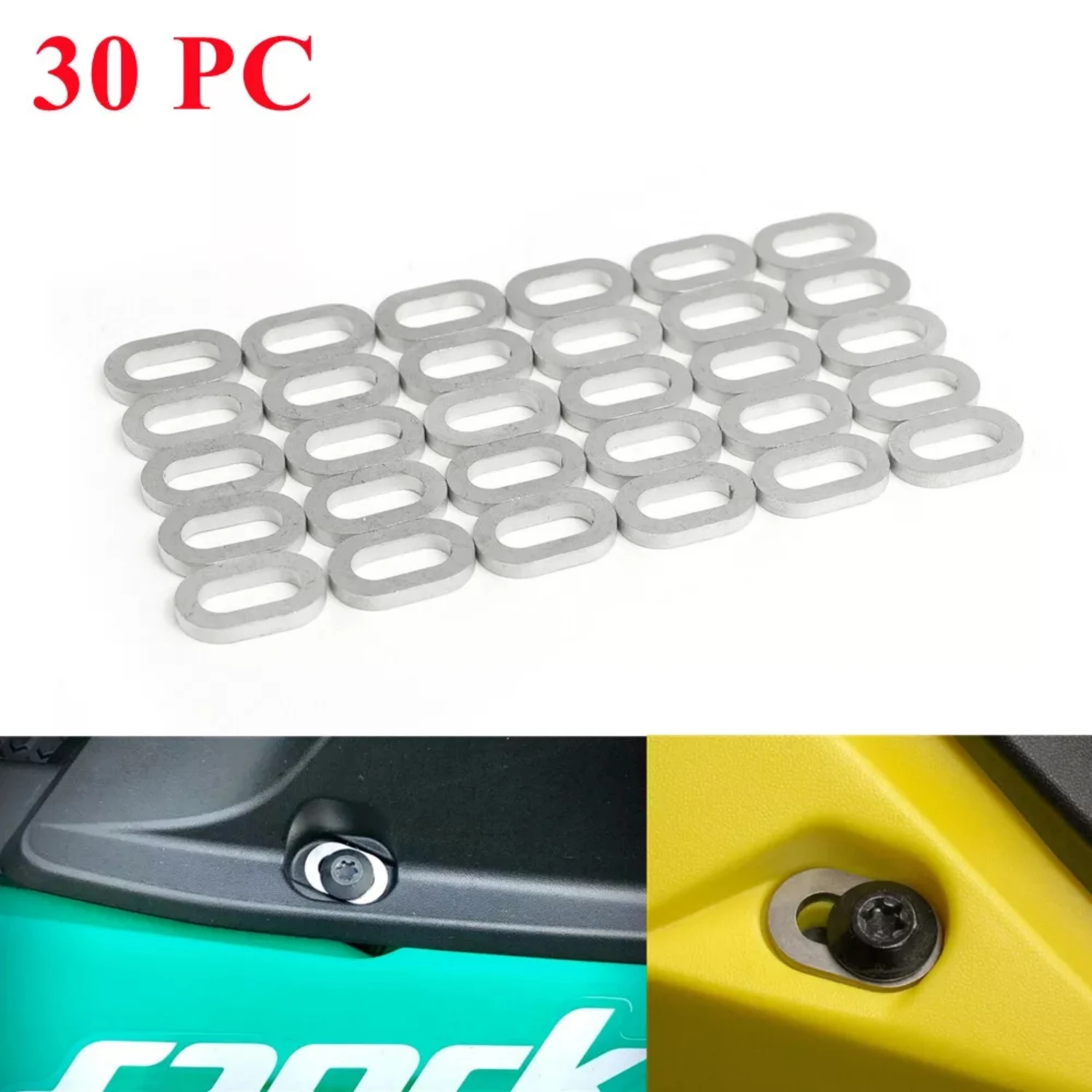 

30 шт. овальная шайба для корпуса из нержавеющей стали для Sea-Doo Spark Trixx 2Up 3Up 60 90 900 ACE 900 HO ACE Rotax 291003880