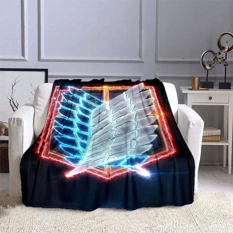 

Anime Attack on Titan Flannel Blanket for Beds Hiking Picnic Fashionable Bedspread Throw Blanket Picnic Blanket