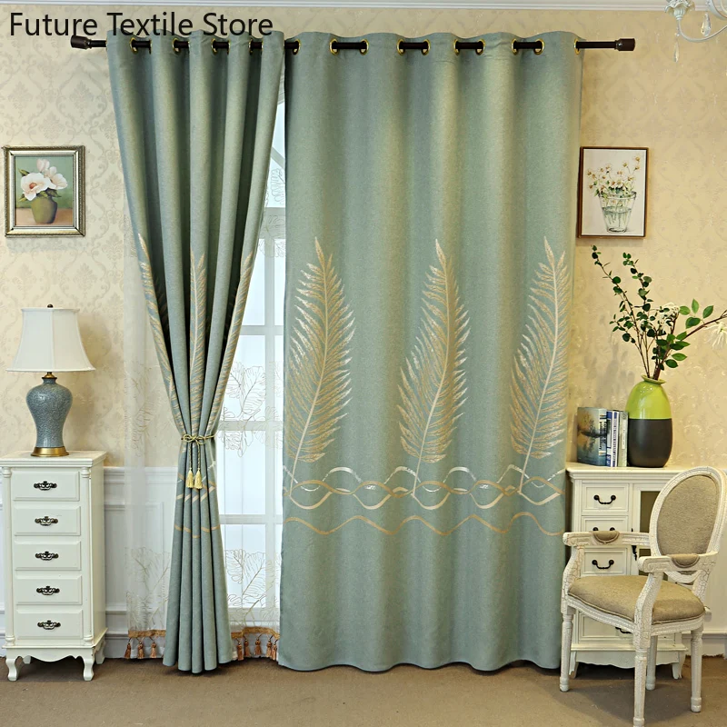 Curtains for Living Room Dining Bedroom Nordic Minimalist Style Finished Curtain Shading Thick Cotton  Jacquard Curtain Cloth