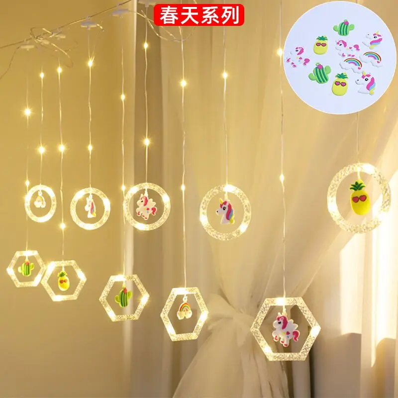 

Christmas Decor LED Garland Curtain Lights USB Remote Control Fairy Lights String Wedding party