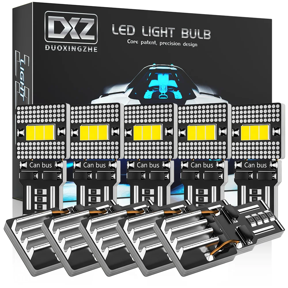 

DXZ 10PCS W5W T10 LED Bulbs Canbus 3SMD 12V 24V 194 168 Car Interior Dome Reading License Plate Parking Lights Auto Door Lamp