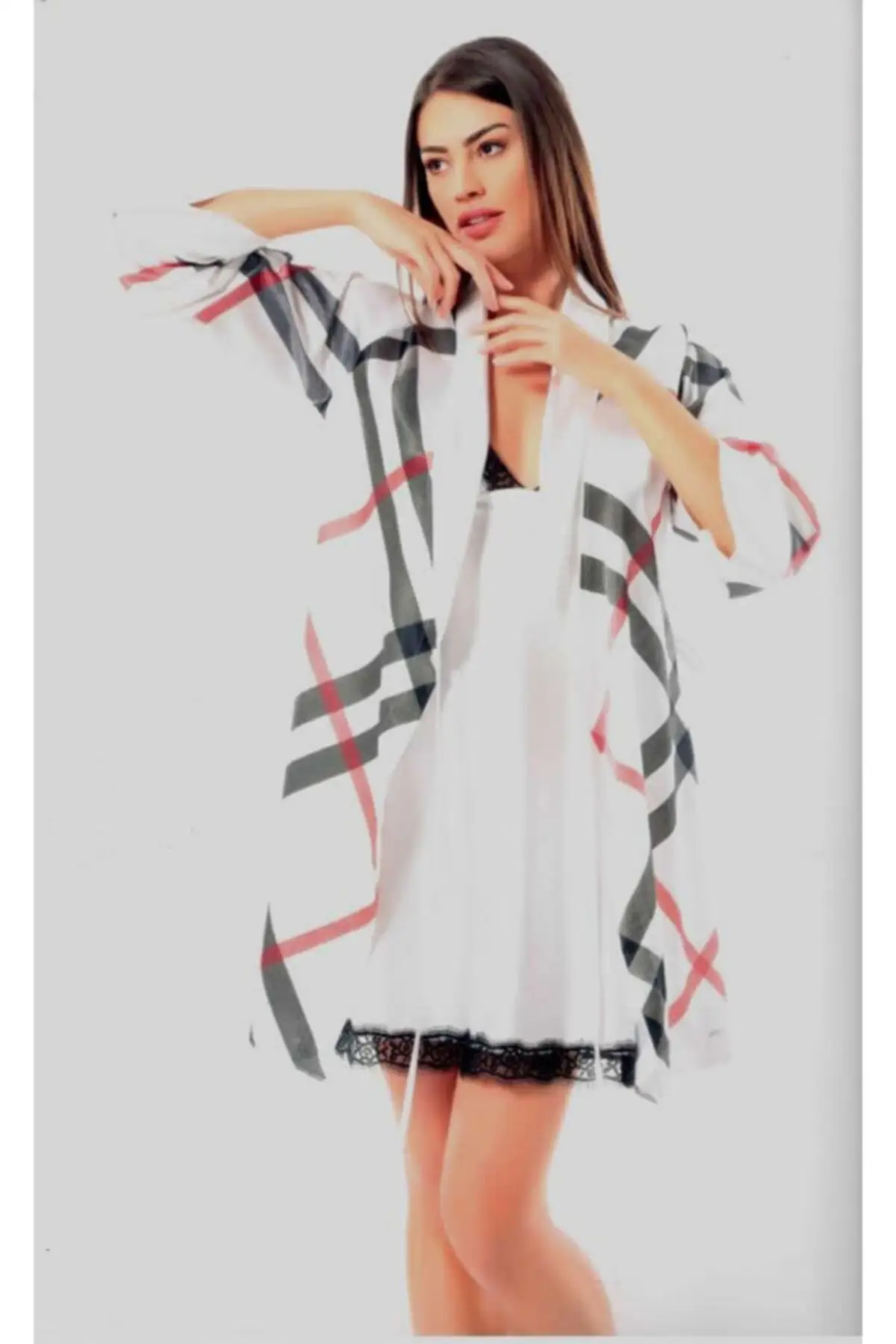 

Women's Pajamas 2559 Nightgown Sleep Lounge Pajamas Elastic Waist Nightwear Retro Sleepwear Night Suit Casual Home Clothing