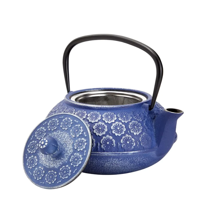 Японский чайник из чугуна с эмалью сакуры 1000 мл ситечком чайный Tetsubin для
