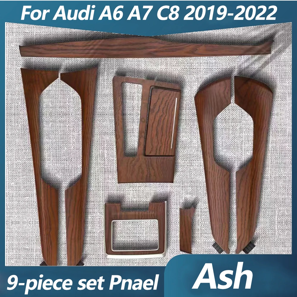 

Ash Wood Grain Interior For Audi A6 A7 C8 2019-2022 Car Interior Modification Upgrade RS6 RS7 Same Style 9-piece set