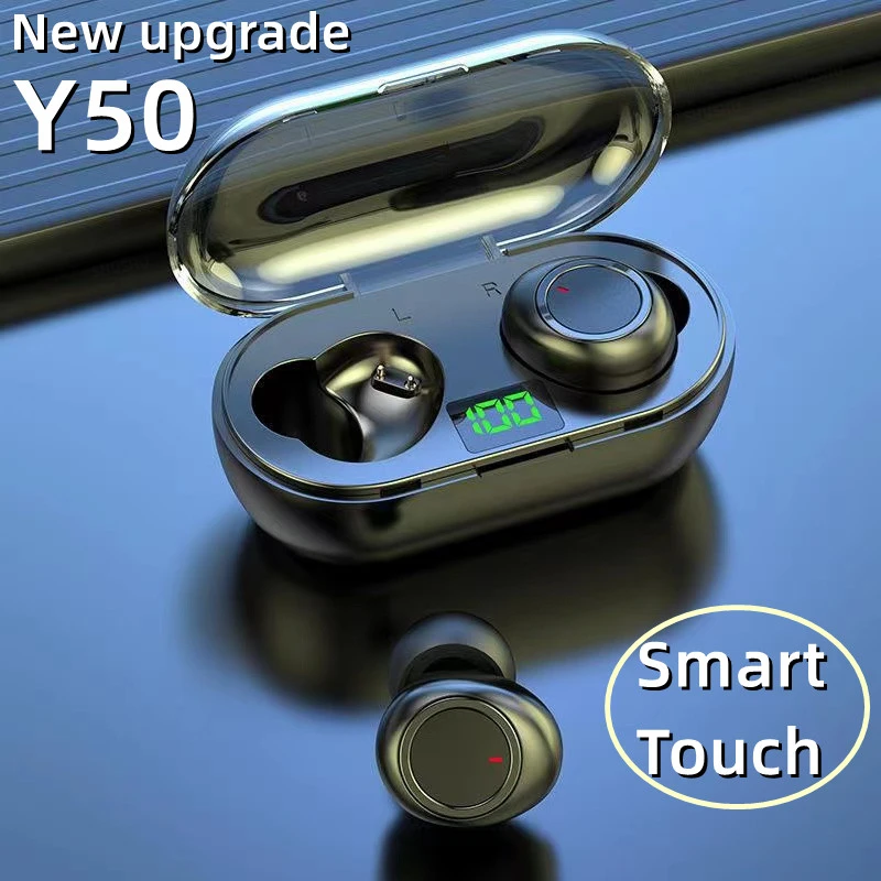 

Оригинальные наушники Y50 светодиодный Bluetooth, беспроводные наушники TWS, спортивные наушники, игровая Bluetooth гарнитура с микрофоном, беспроводные наушники