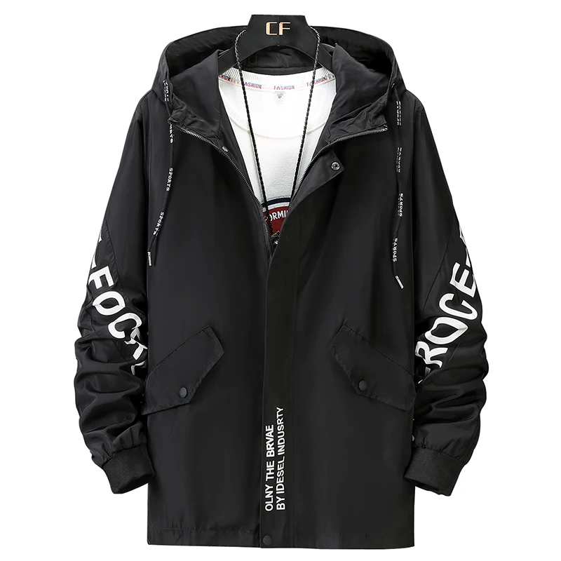 

2021 Spring Autumn Outdoor Jacket Waterproof Thin Trekking Coat Windbreaker Zipper Hooded Coat Slim Mens Casual Jackets M-8XL