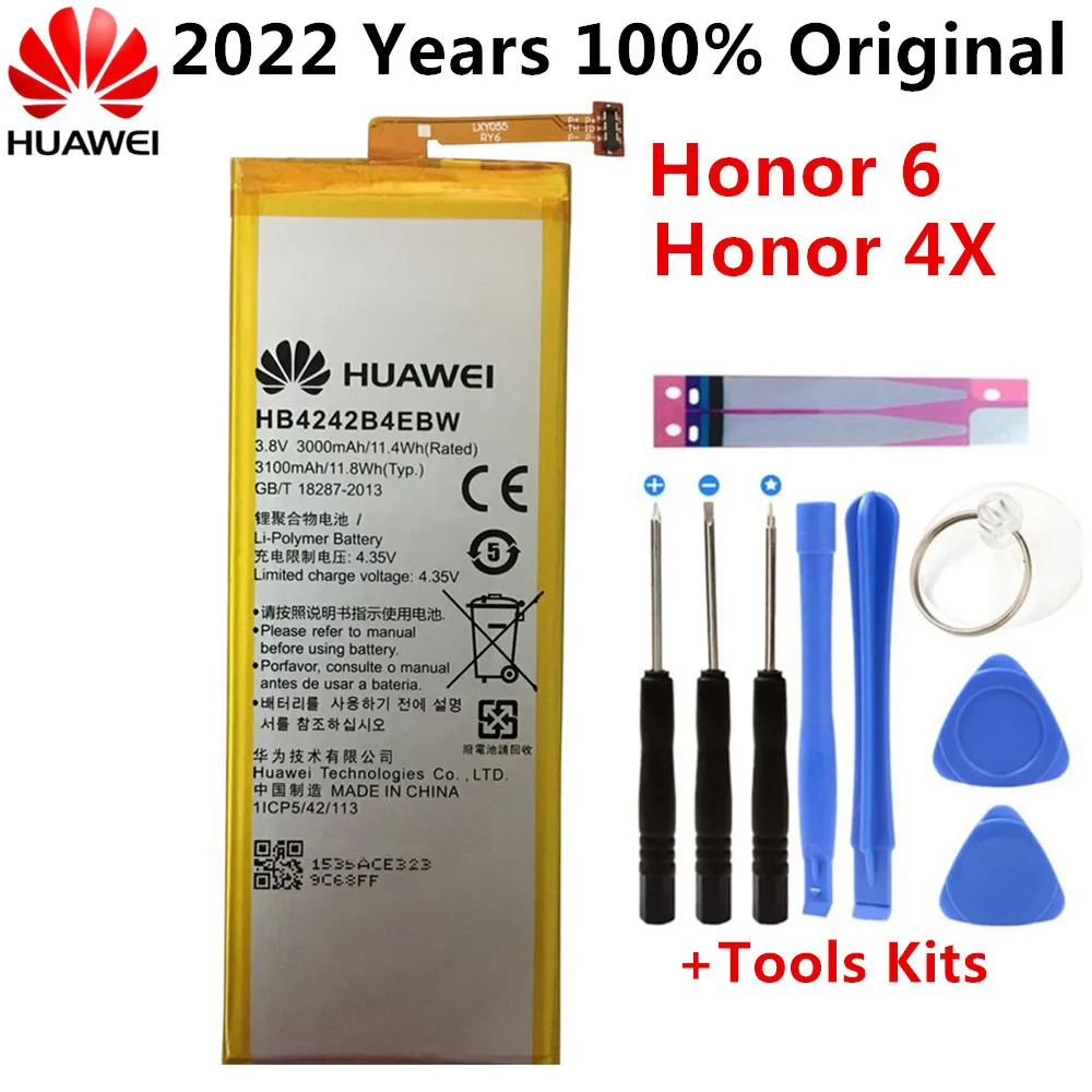 

Сменный аккумулятор для телефона Hua Wei HB4242B4EBW для Huawei Honor 6 / Honor 4X / Honor 7i / Shot X ShotX 3000 мАч + Бесплатные инструменты