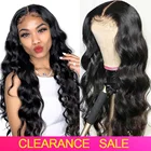 Парик женский из натуральных волос с прозрачной кружевной передней частью, 13 х4 дюймов